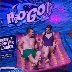 NEW! H2O Go! Double Drifter Lounges Pool Float- pink